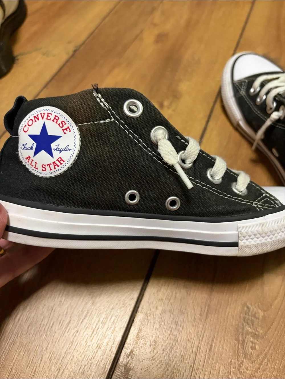 Converse Kids Black and White High Top Sneakers
